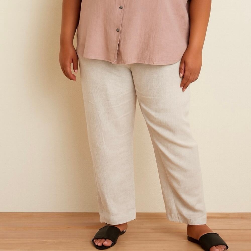 Banana Republic Plus 18 Linen dress career work pants Oat  40x27